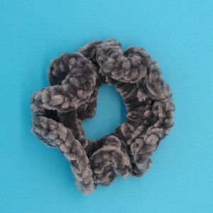Vapor Gray Velvet Scrunchie